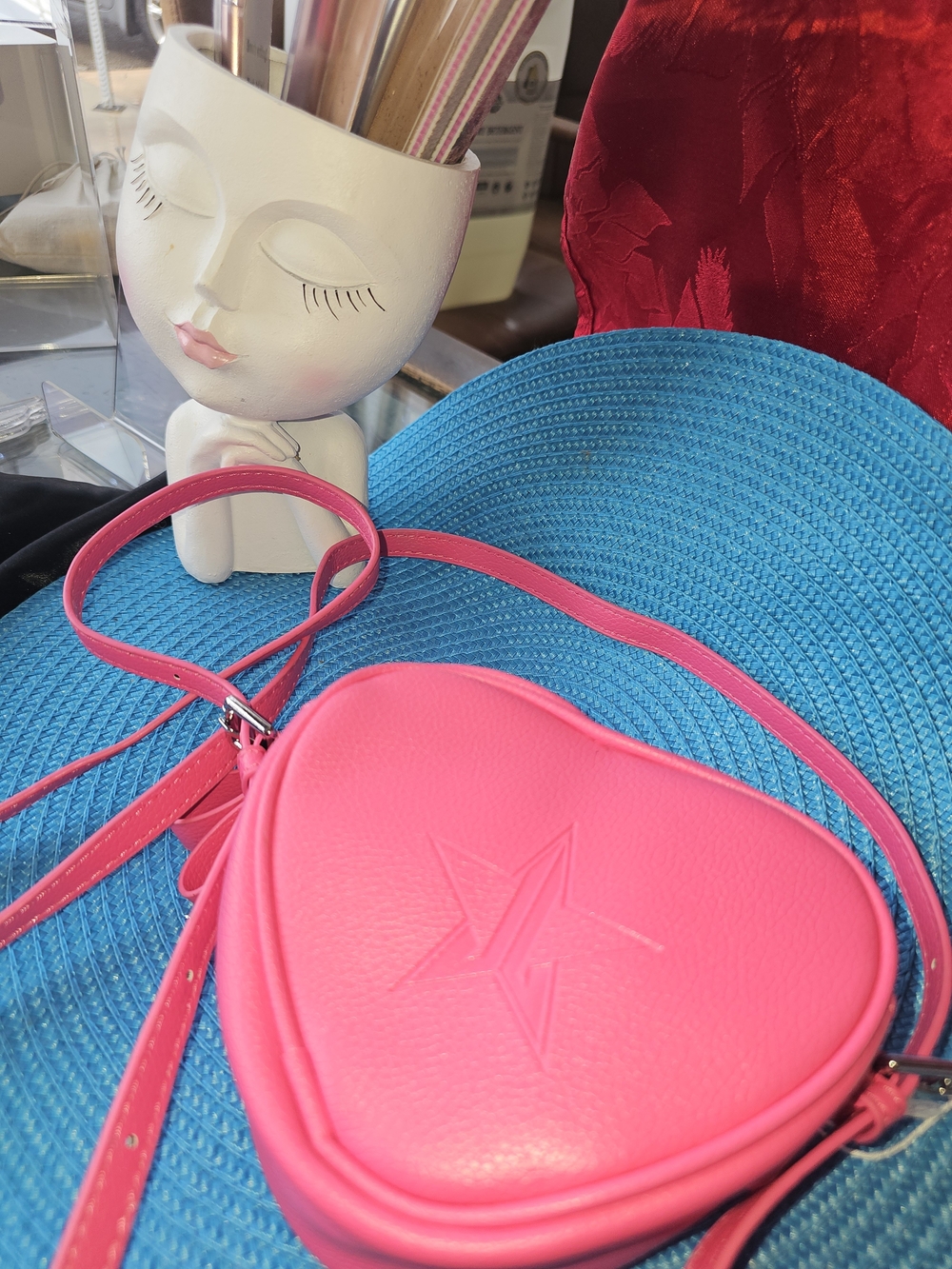 Jeffree Star Hot Pink Heart Crossbody Bag